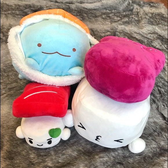 San-X sumikko gurashi TOKAGE and 2 sushi Japanese character kawaii plush toys - Picture 1 of 10